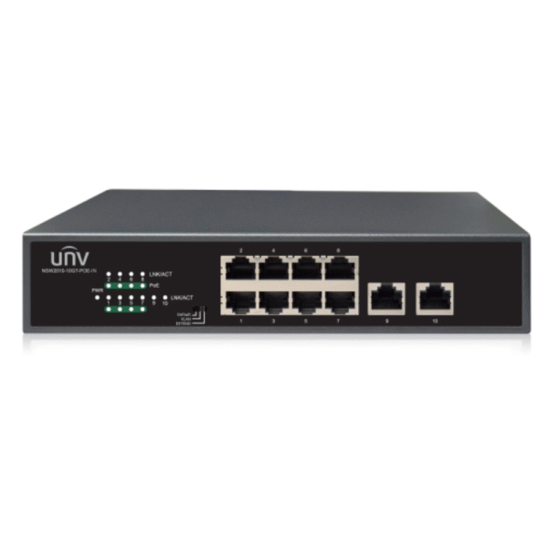 Uniview Gigabit POE Ethernet Switch (8 Ports, 2 Uplinks)