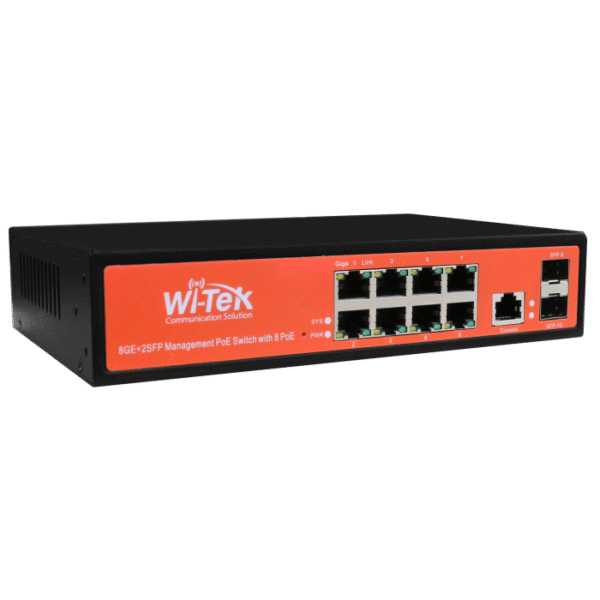 Wi-Tek PMS310GF - 8 Port 24-48V Gigabit Managed PoE Switch 150W - Image 3