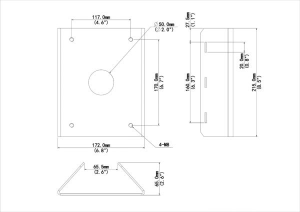 Black PTZ Pole Mount Adapter - Image 2