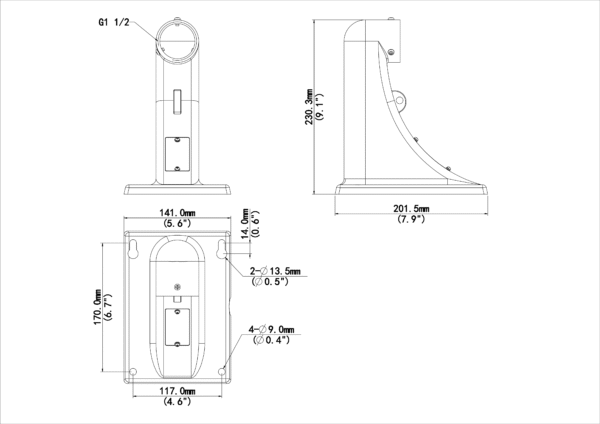 Black PTZ Wall Mount - Image 2