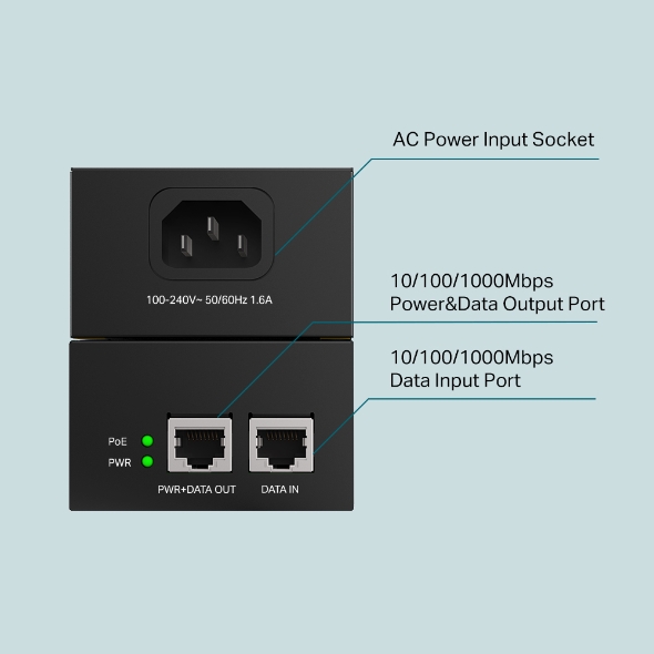 TP-Link Omada POE170S - Gigabit PoE++ 60W Injector - Image 4