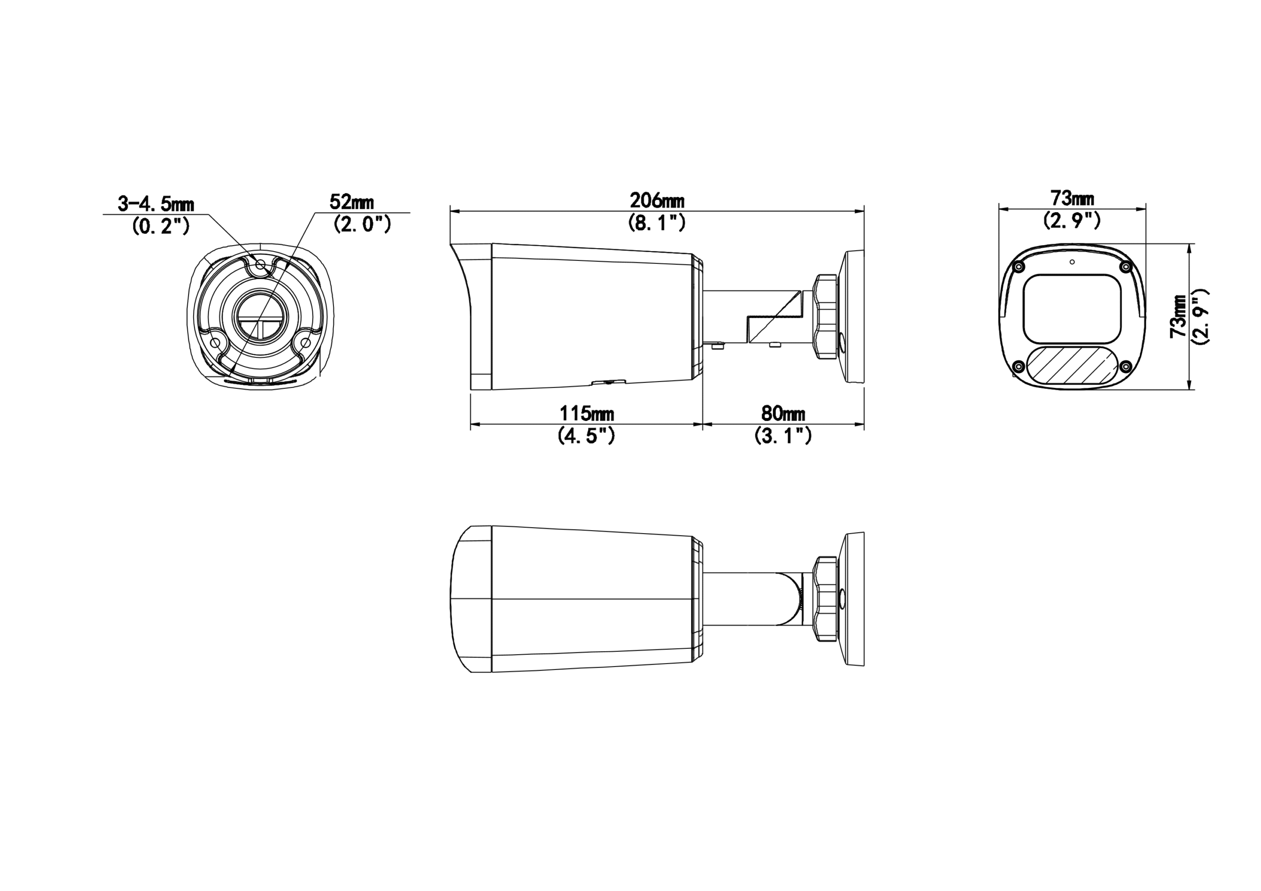Black OwlView Mini IP Bullet (4MP, Mic, WDR) - Image 3