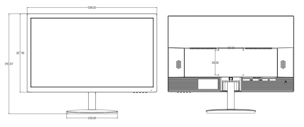 Uniview 22 Inch Full HD (1080P) CCTV Monitor (with speakers) - Image 2